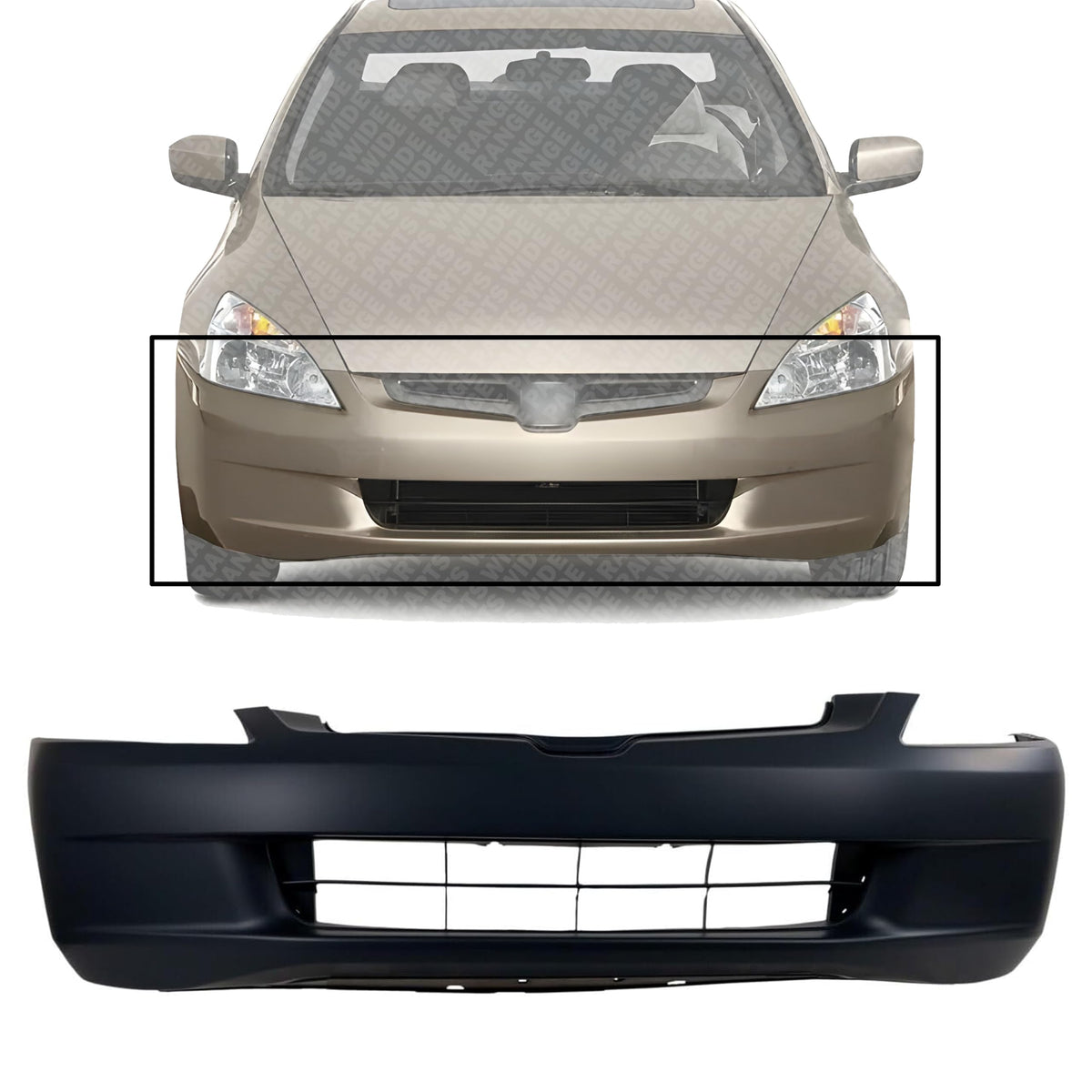 Front Bumper Cover Primed for 2003-2005 Honda Accord