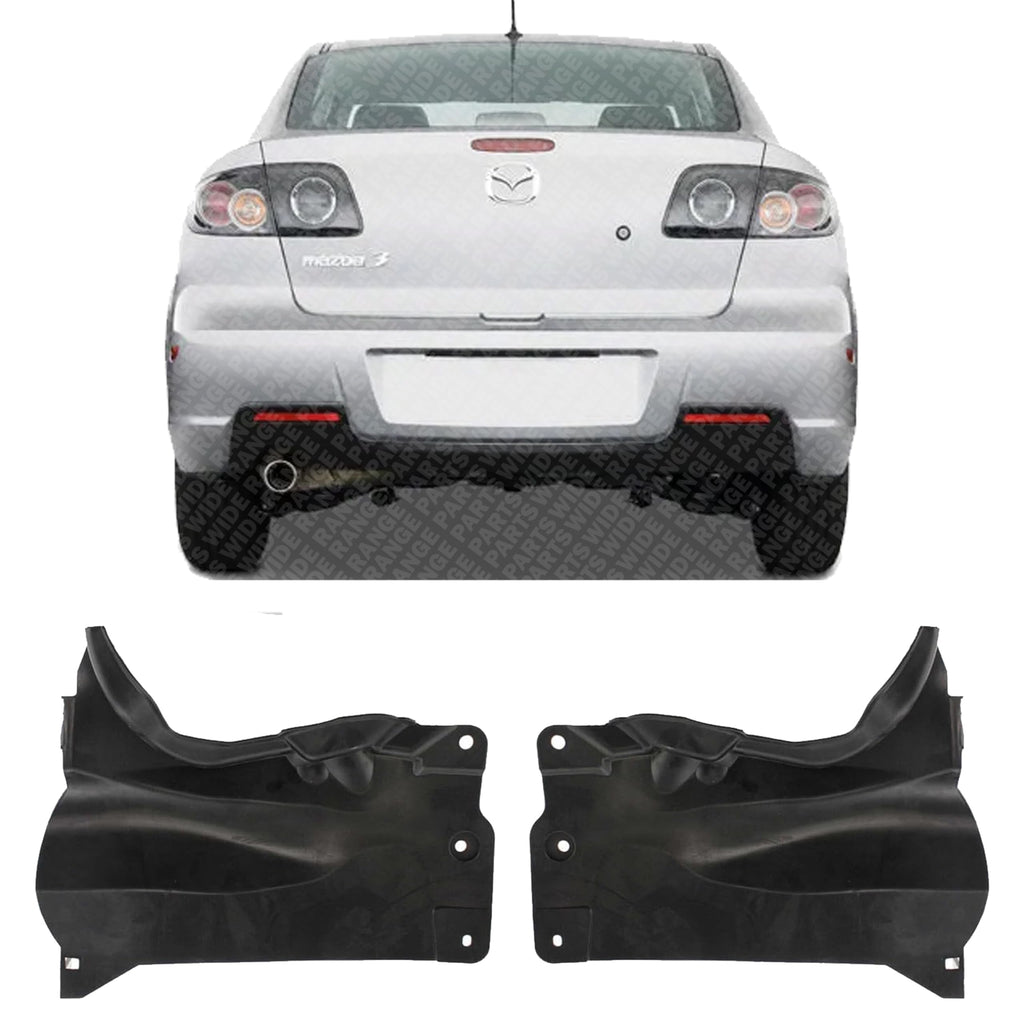 Set of 2 Rear Engine Splash Shield Under Cover Left Driver & Right Passenger Side for 2004-2009 Mazda 3 & 2006-2010 5