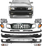 Front Bumper + Grille + Upper + Valance + Fillers + Headlight + Signal & Corner Lamp Left & Right Side for 2001-2004 Toyota Tacoma