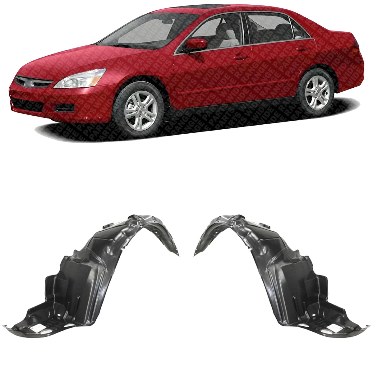 Set of 2 Front Fender Liner Left Driver and Right Passenger Side for 2003-2007 Honda Accord