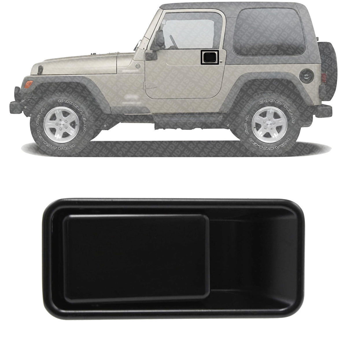 Front Exterior Door Handle Smooth Black Left Driver Side, without Key Hole for 1987-2006 Jeep Wrangler & 1997-2006 TJ