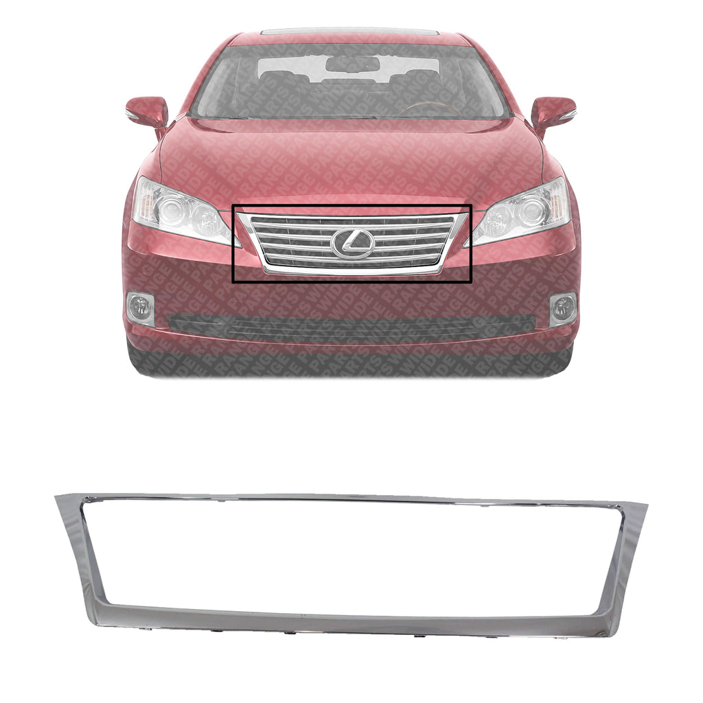 Front Center Main Grille Trim Molding Chrome, Base Model for 2010-2012 Lexus ES350