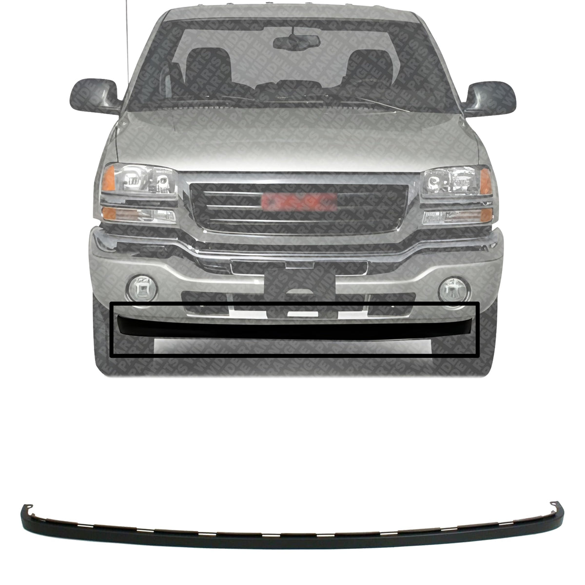 Front Bumper Lower Valance Air Deflector Extension Textured Plastic for 2003-2006 GMC Sierra 1500, 2003-2006 Sierra 2500 HD & More
