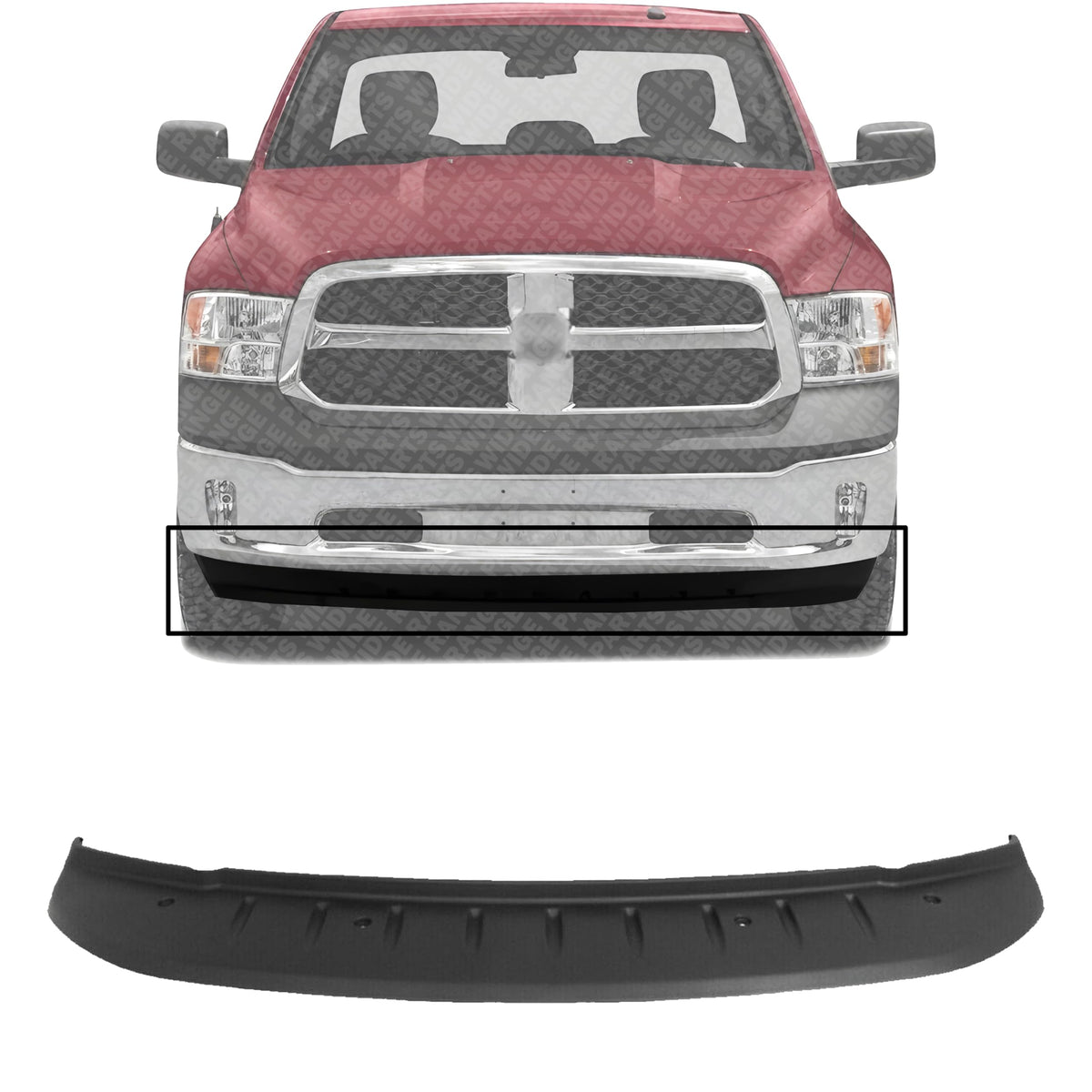 Front Bumper Lower Valance Air Dam Primed for 2011-2018 Ram 1500 & 2009-2010 Dodge Ram 1500
