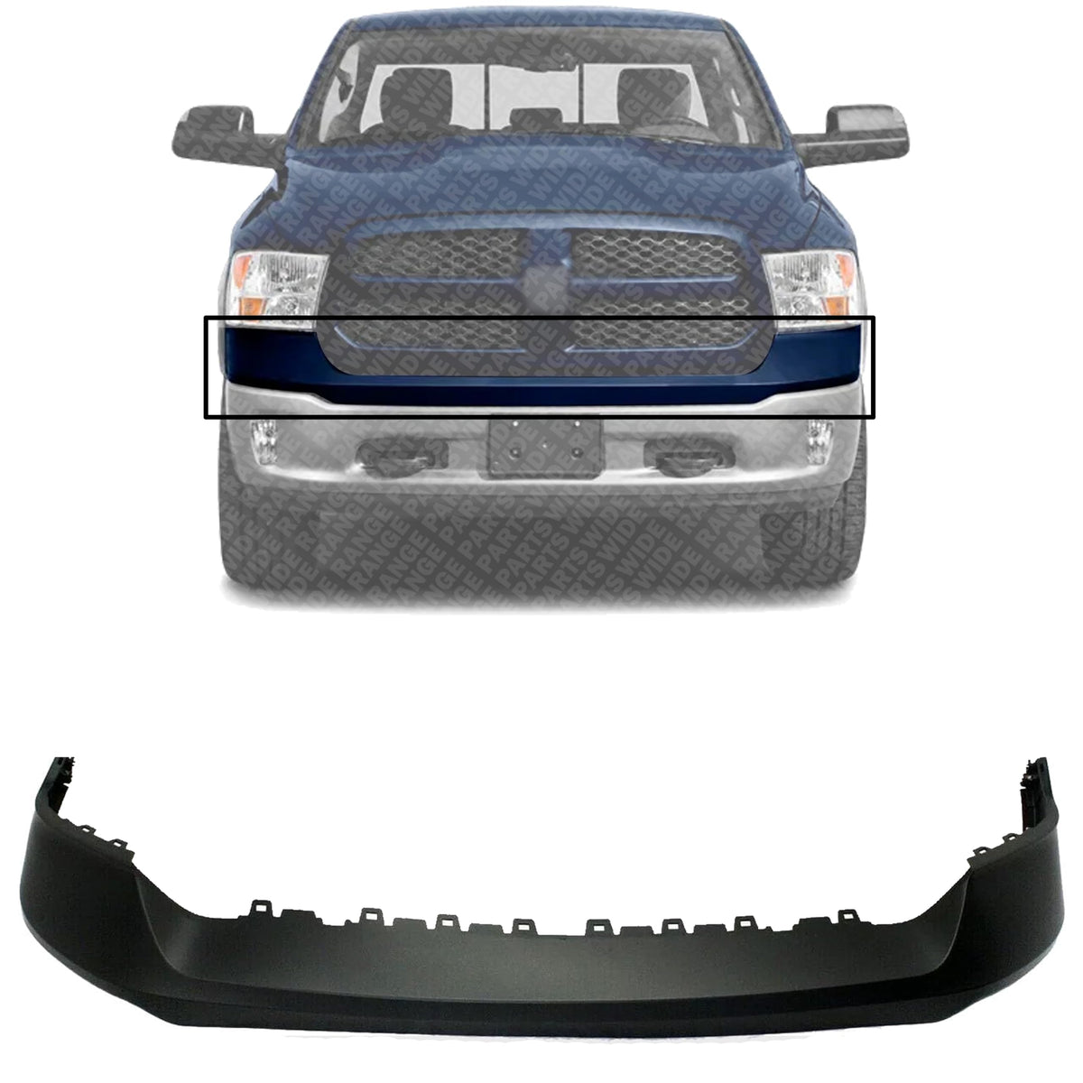 Front Bumper Upper Cover Fascia Primed for 2013-2018 Ram 1500