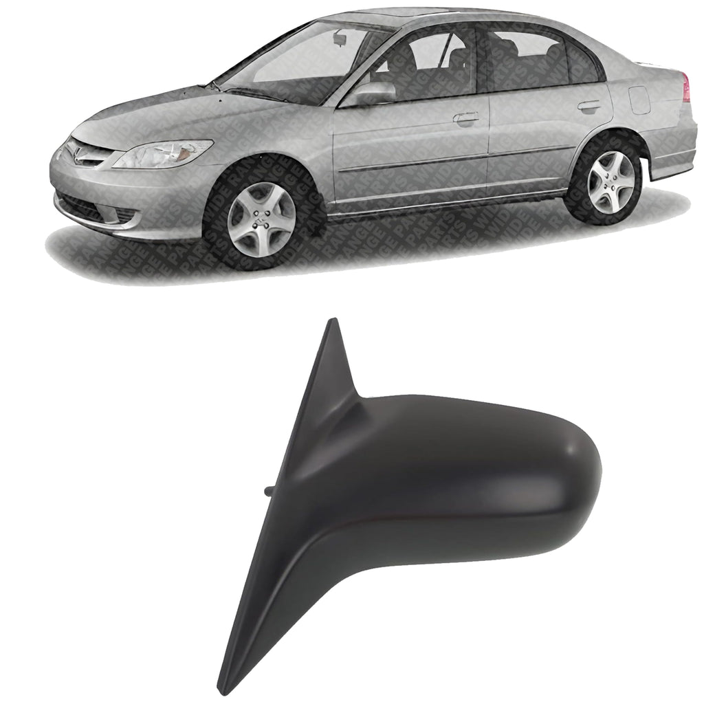 Front Mirror Manual Remote Non-folding Primed Left Driver Side for 2001-2005 Honda Civic