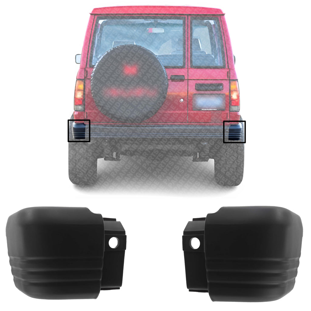 Set of 2 Rear Bumper End Cap Left Driver & Right Passenger Side for 1986-1988 Isuzu Trooper