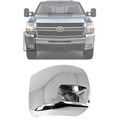 Front Bumper End Cap Chrome Steel Right Passenger Side with Fog Light Hole for 2007-2012 Chevrolet Silverado 2500 HD & 2007-2012 Silverado 3500 HD