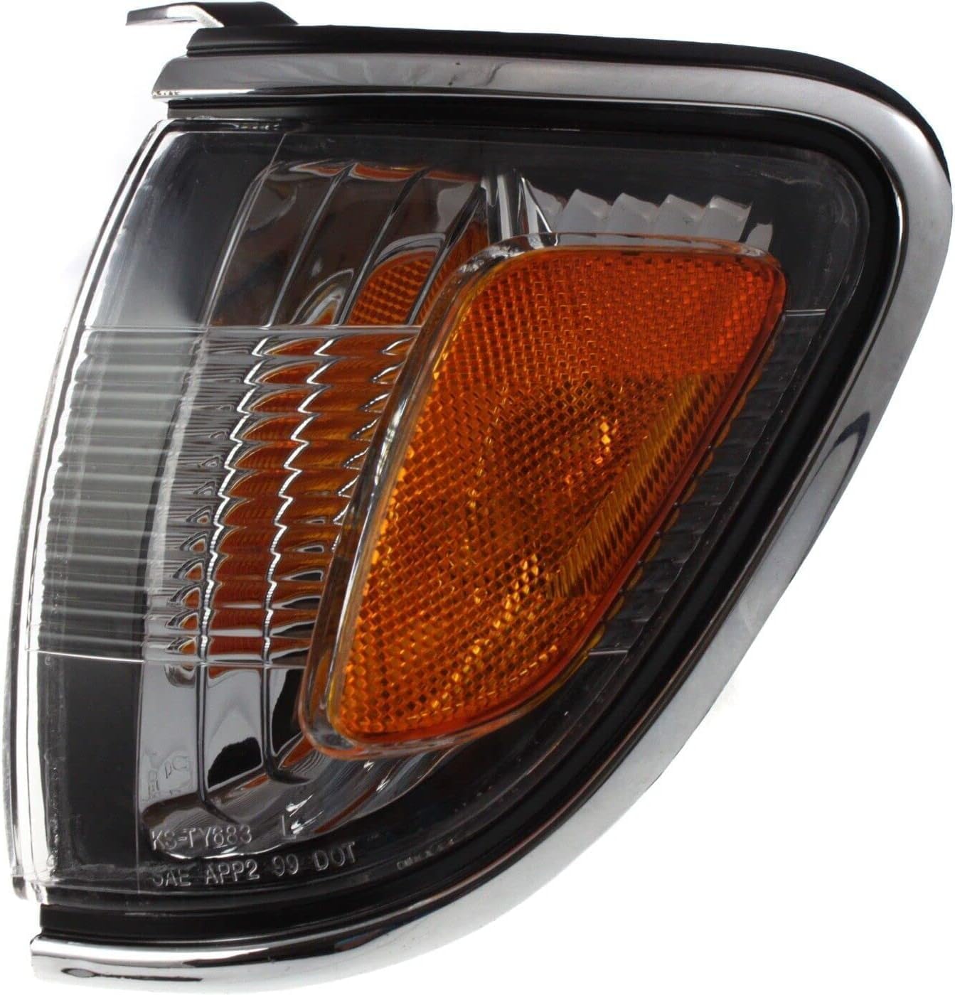 Driver and Passenger Side Corner Lights, With Bulb, With Chrome Trim For 2001-2004 Toyota Tacoma