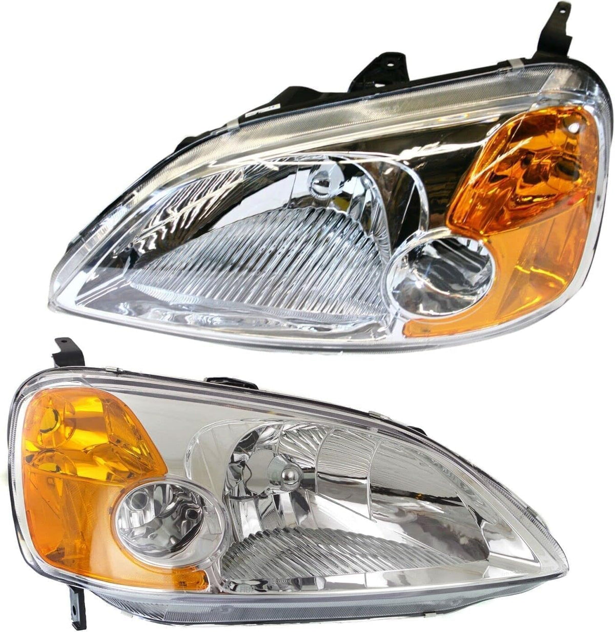 Set of 2 Front Head Light Lens and Housing Right Passenger & Left Driver Side for 2001-2003 Honda Civic