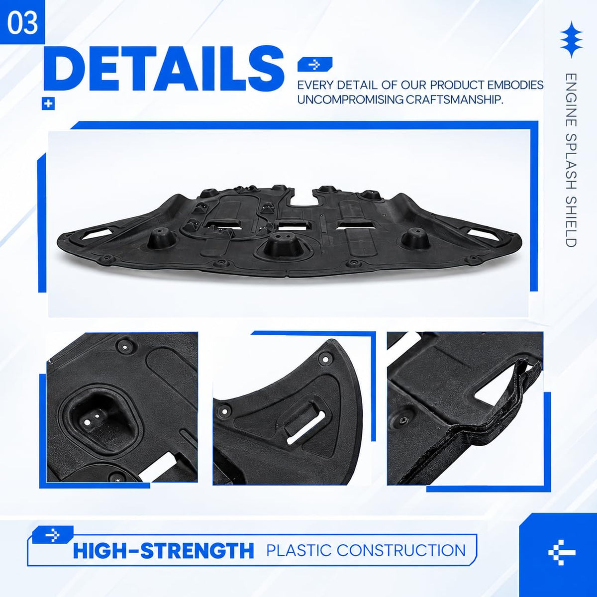 Front Engine Splash Shield Under Cover for 2016-2021 Hyundai Tucson