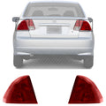 Set of 2 Tail Light Outer Assembly Plastic Left Driver & Right Passenger Side for 2001-2002 Honda Civic & 2001-2003 Acura EL