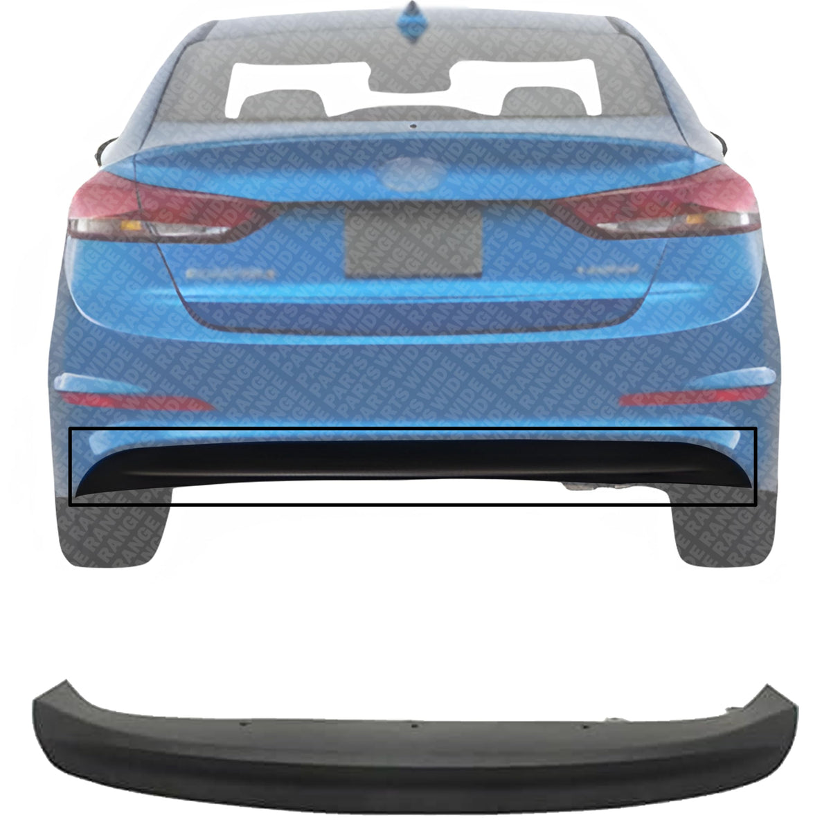 Rear Bumper Lower Valance Cover Textured for 2017-2018 Hyundai Elantra