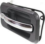 Rear Door Handle Black Bezel with Chrome Lever Left Driver Side for 2003-2009 Hummer H2
