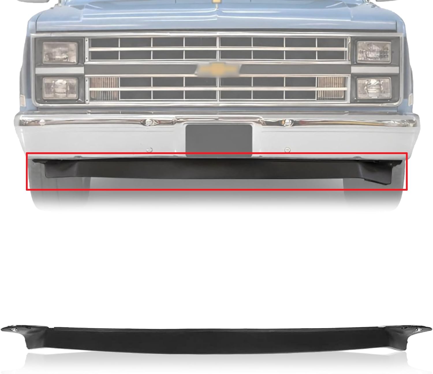 Front Valance, Primed, Without Tow Hook Holes For 1981-1991 Chevrolet C/K Full Size Pickup Suburban