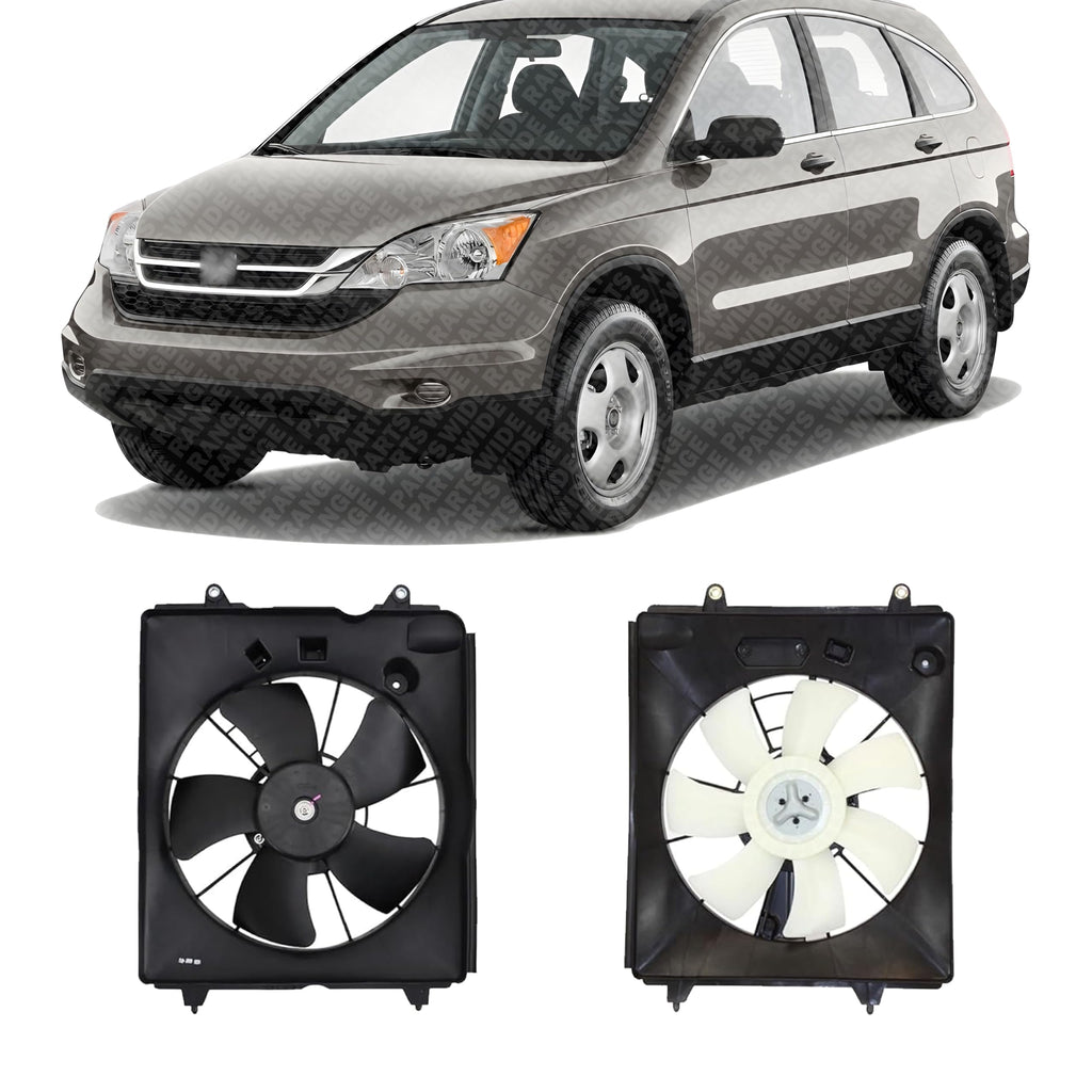 Front Radiator Shroud & A/C Condenser Single Fan Assembly Left Driver & Right Passenger Side for 2010-2011 Honda CR-V