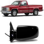 Front Power Mirror Manual Folding Non-heated Primed Plastic Left Driver Side for 1988-1999 GMC K1500, 1988-1999 Chevrolet C1500 & More