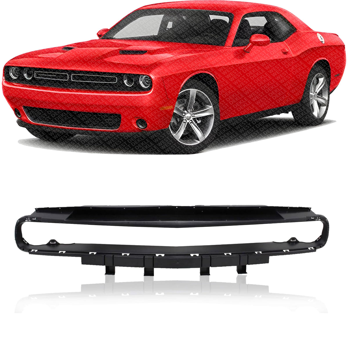 Front Upper Grille Reinforcement Textured, except SRT Hellcat Model for 2015-2023 Dodge Challenger