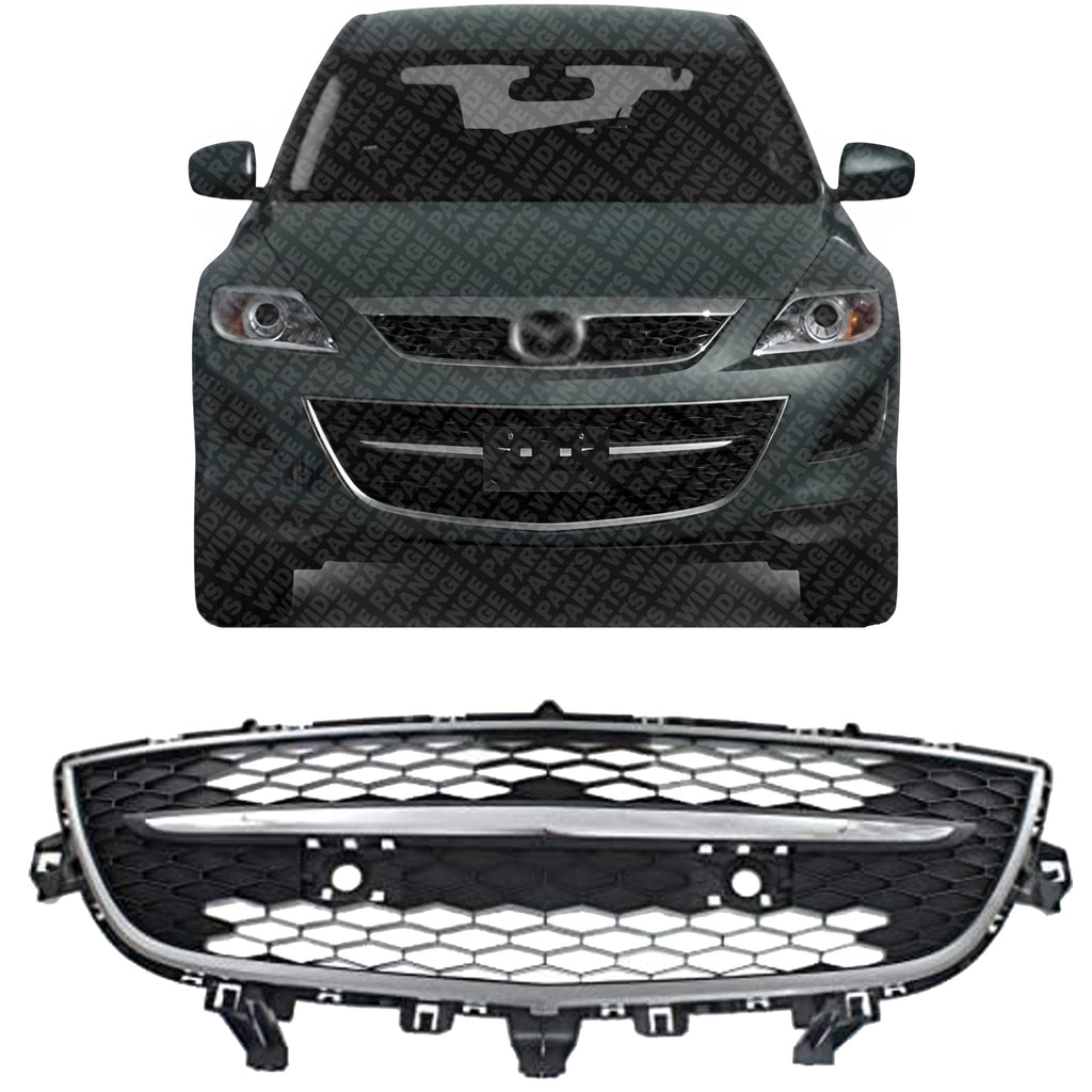 Front Bumper Lower Grille Primed with Chrome Trim Plastic for 2010-2012 Mazda CX-9