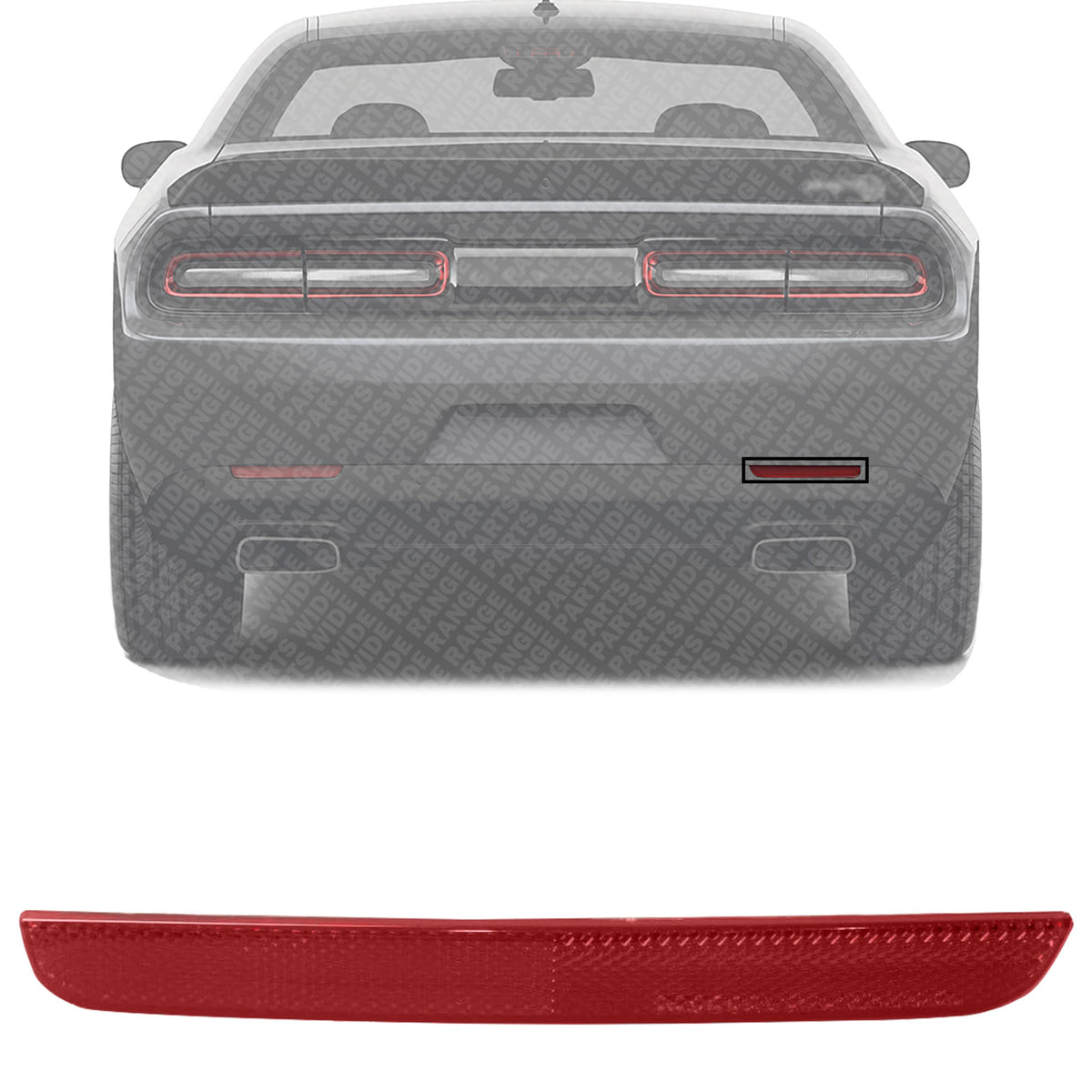 Rear Bumper Reflector Right Passenger Side for 2015-2023 Dodge Challenger