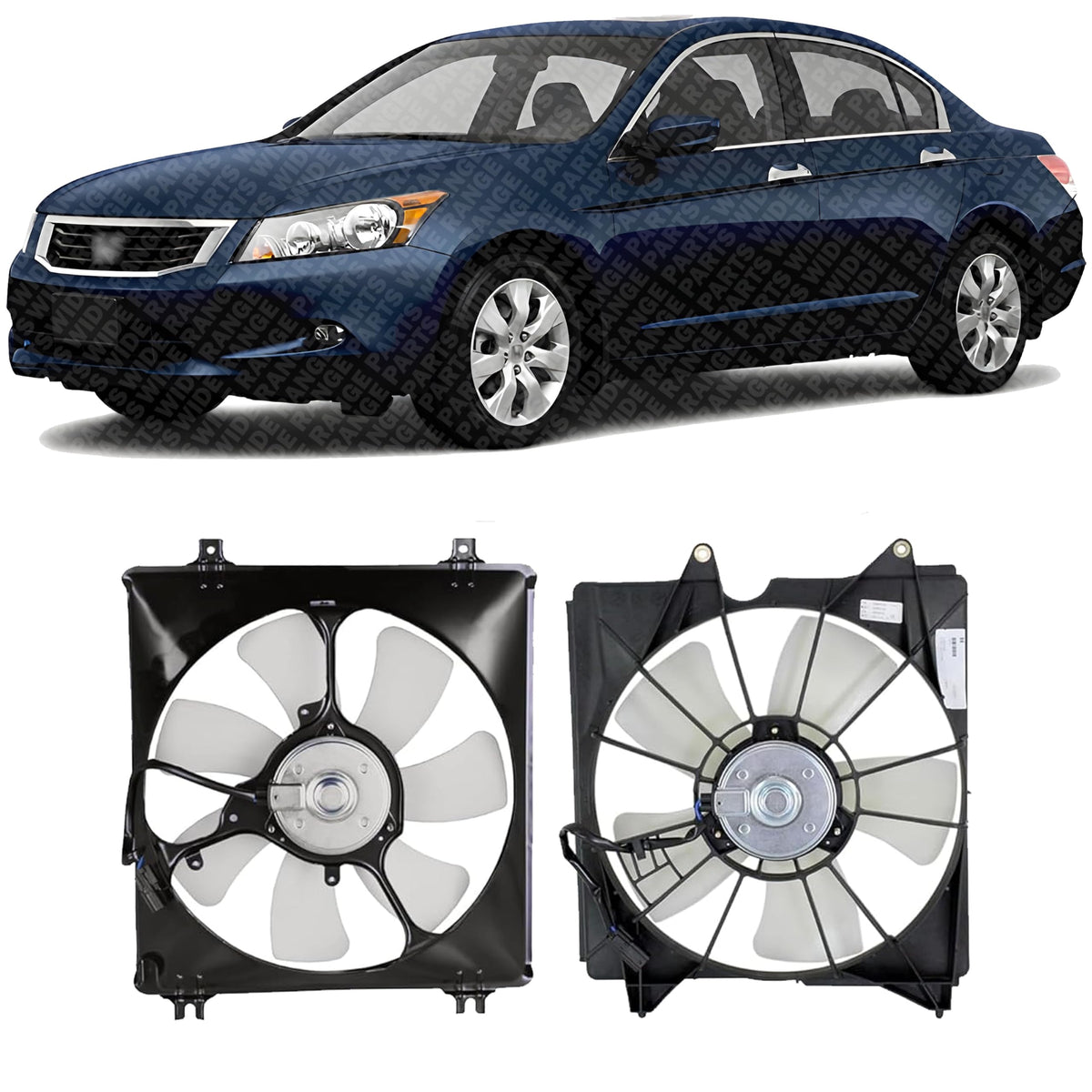 Front Radiator & A/C Condenser Cooling Fan Assembly Plastic for 2008-2009 Honda Accord