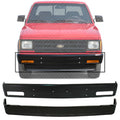 Front Bumper + Lower Valance Air Deflector Primed for 1982-1990 Chevrolet S10 & 1982-1990 GMC S15