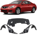 Front Engine Splash Shield Under Cover Plastic + Fender Liners Left Driver & Right Passenger Side for 2009-2013 Nissan Altima