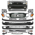Front Bumper + Grille + Upper + Valance + Reinforcement + Brackets + Headlight + Fillers + Signal & Corner Lamp Lh & Rh Side for 2001-2004 Toyota Tacoma