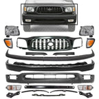 Front Bumper + Grille + Upper + Valance + Reinforcement + Brackets + Headlight + Fillers + Signal & Corner Lamp Lh & Rh Side for 2001-2004 Toyota Tacoma
