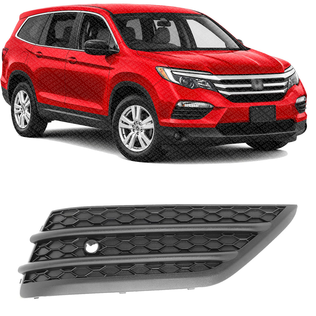 Front Bumper Outer Grille Textured Right Passenger Side for 2016-2018 Honda Pilot