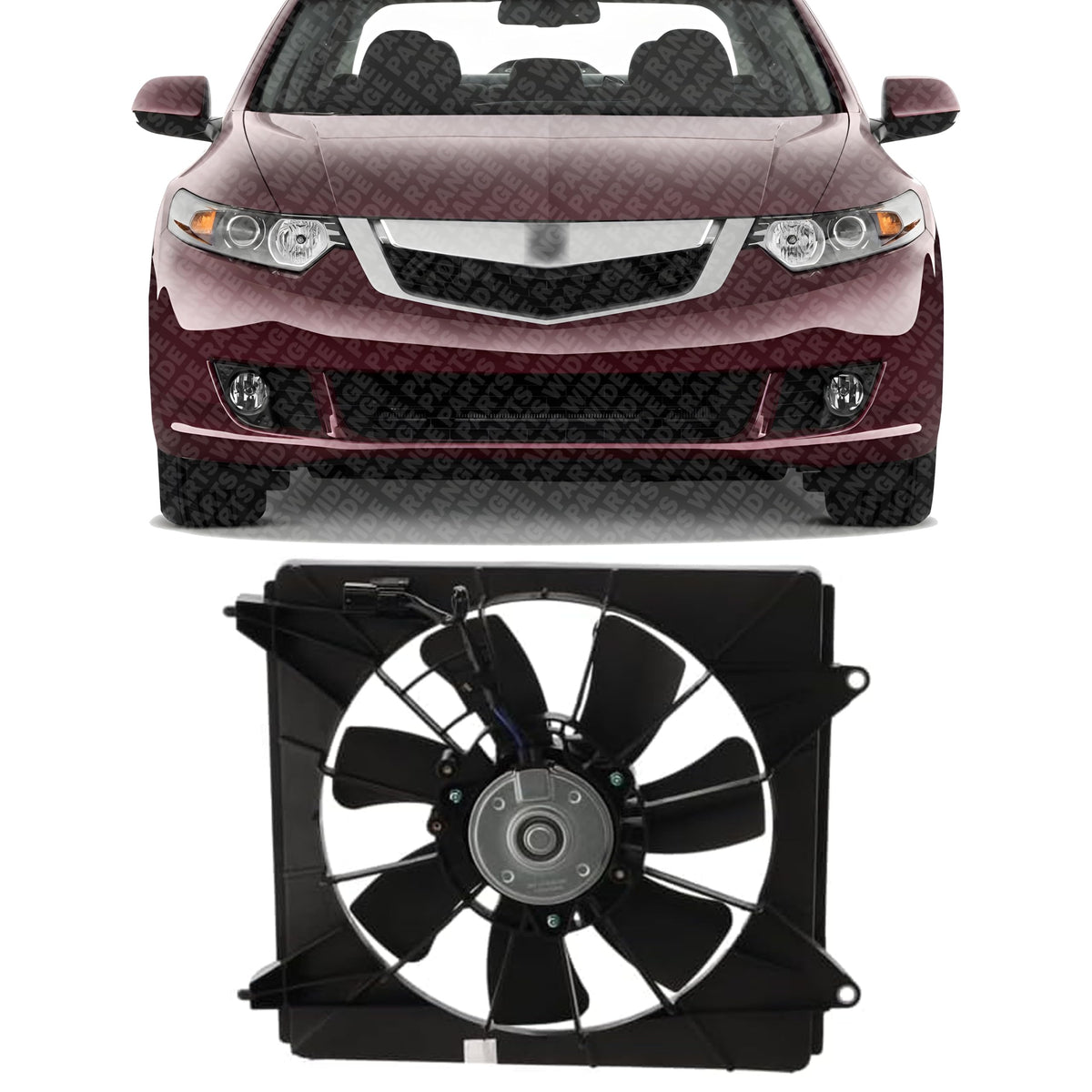 Front A/C Condenser Cooling Fan Assembly for 2008-2012 Honda Accord, 2009-2014 Acura TSX & More