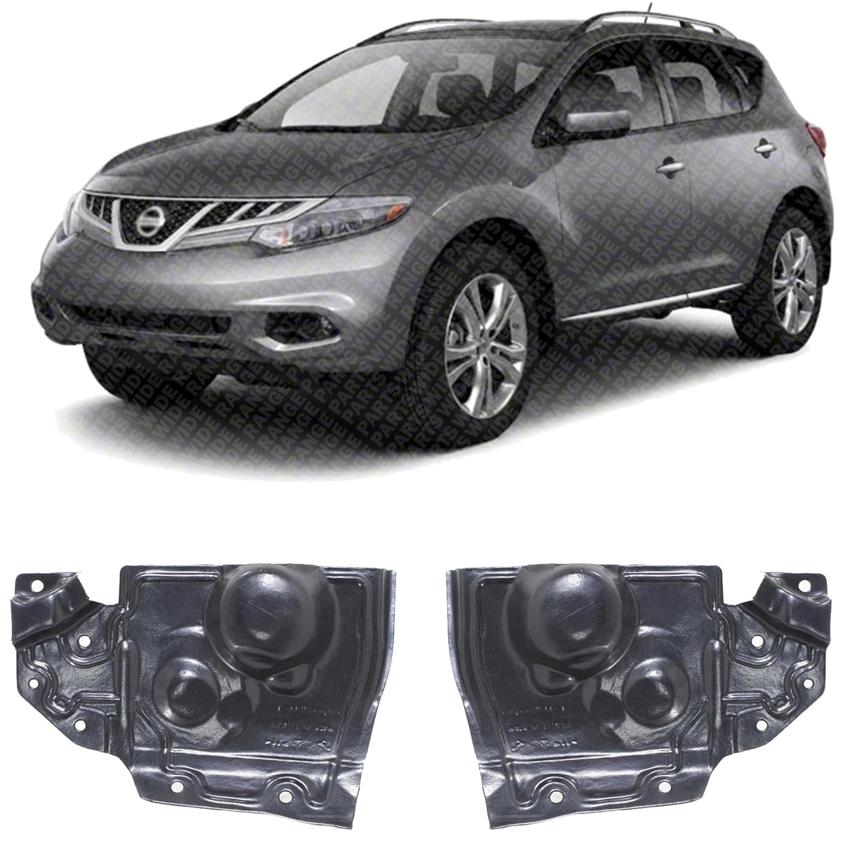 Set of 2 Front Engine Splash Shield Under Cover Right Passenger & Left Driver Side for 2008-2012 Nissan Rogue