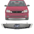 Front Grille Chrome Shell with Primed Insert for 2005-2007 Ford Focus