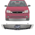 Front Grille Chrome Shell with Primed Insert for 2005-2007 Ford Focus
