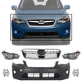 Front Bumper Cover + Grille + Fog Lamps + Head Lights for 2013-2015 Subaru XV Crosstrek