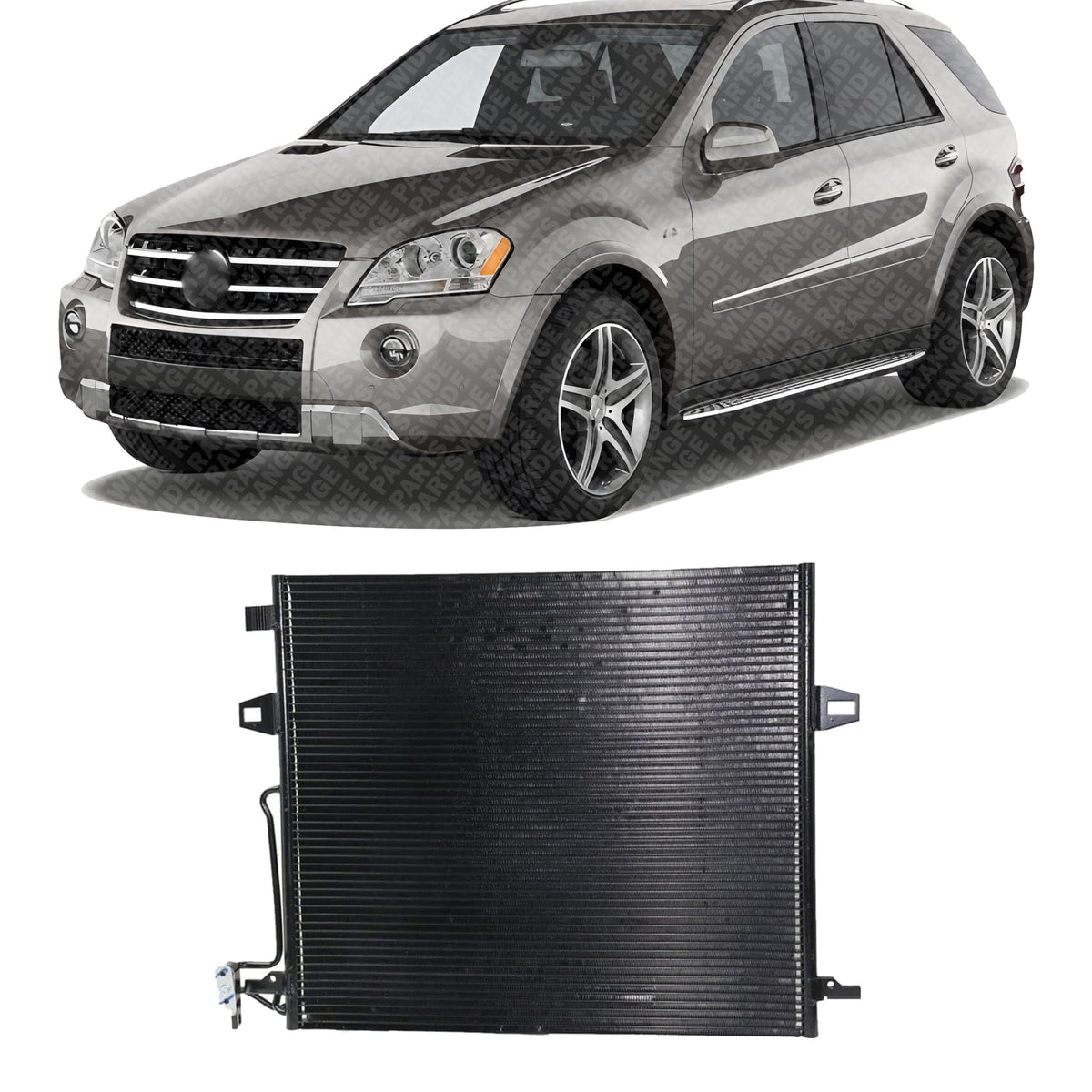 Front A/C Condenser Aluminum Core for 2006-2011 Mercedes-Benz ML-Class, 2007-2012 GL-Class & More