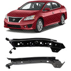 Set of 2 Front Radiator Support Upper Tie Bar Steel Right Passenger & Left Driver Side for 2013-2017 Nissan Sentra