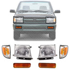 Parts Front Head Light + Corner & Signal Lamp Set of 6 Left Driver & Right Passenger Side for 1998-2000 Toyota Tacoma