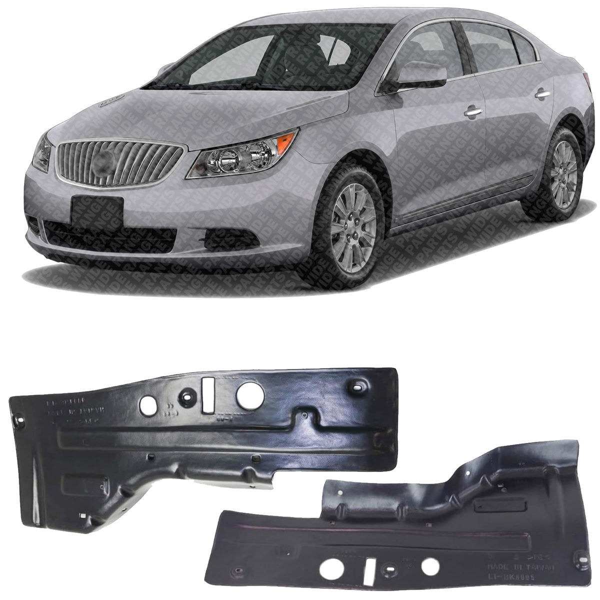 Set of 2 Front Engine Splash Shield Under Cover Left & Right for 2012 Buick LaCrosse & 2011-2012 Regal