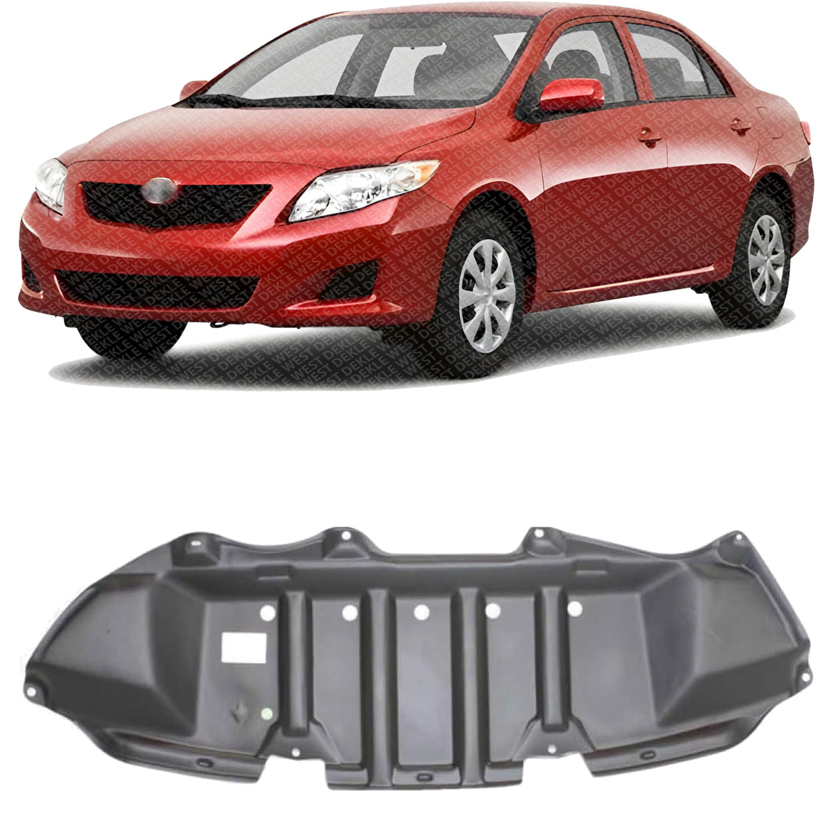 Front Engine Splash Shield Under Cover, XRS Model, North America Built Vehicle for 2009-2012 Toyota Corolla