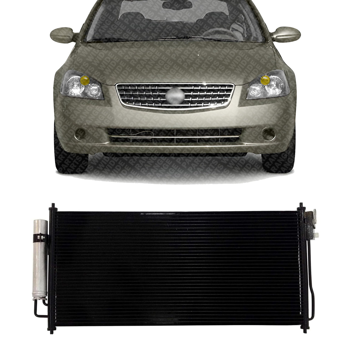 Front A/C Condense Aluminum Core for 2002-2006 Nissan Altima & 2004-2008 Maxima
