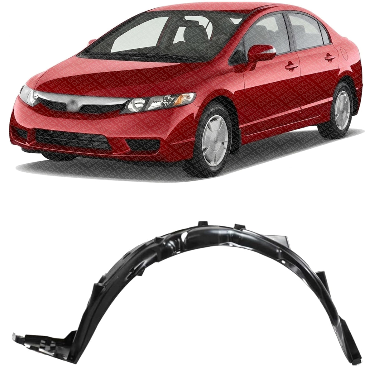 Front Fender Liner Left Driver Side for 2006-2011 Honda Civic