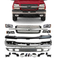 Front Bumper Assembly Kit Chrome for 2003-2007 Chevrolet Silverado 1500, 2002-2006 Avalanche 1500 & More