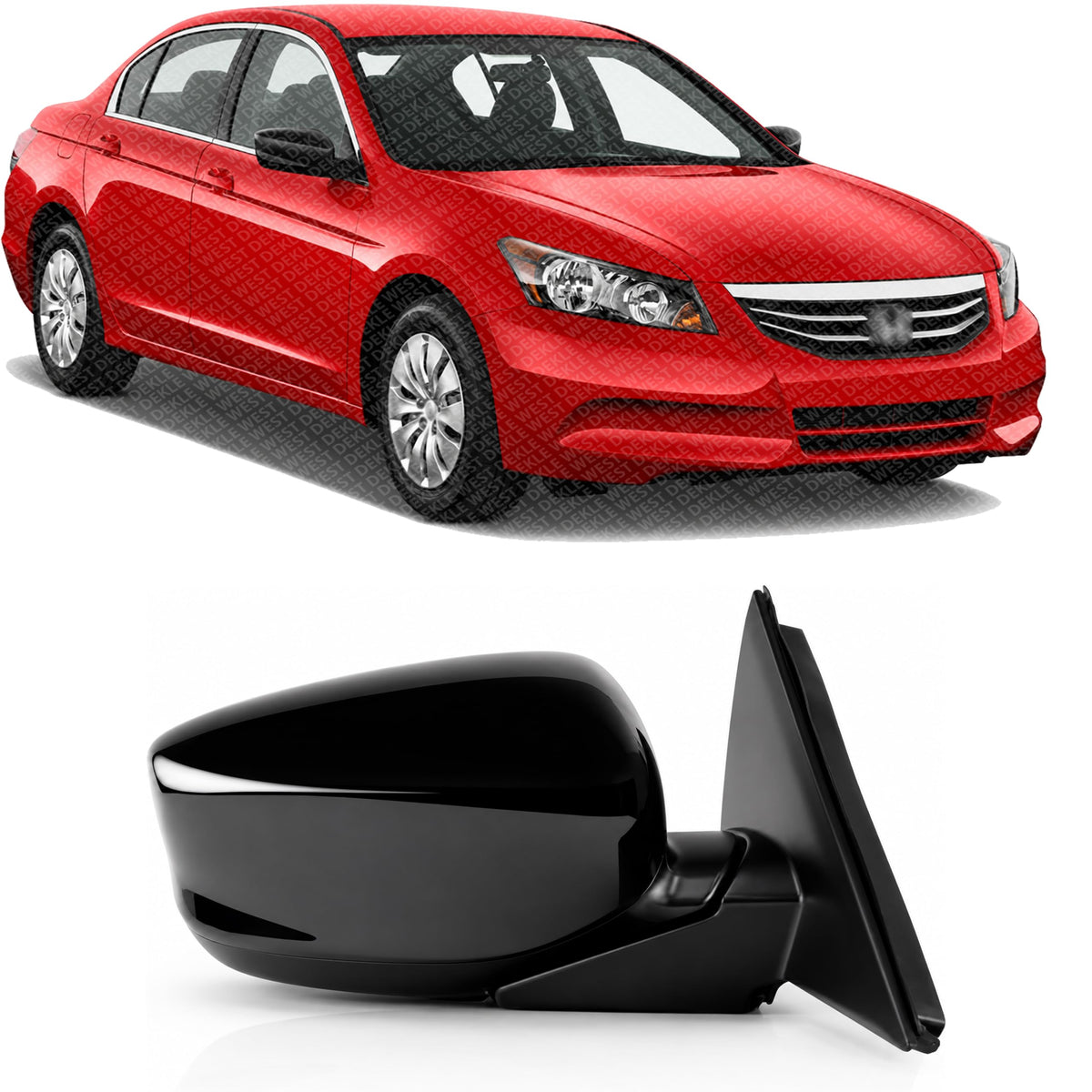 Front Power Mirror Manual Folding Heated Primed without Signal Light Right Passenger Side for 2008-2012 Honda Accord