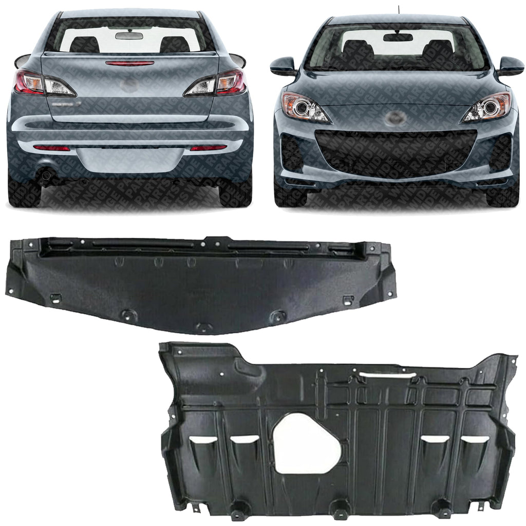 Front & Rear Engine Splash Shield Under Cover for 2010-2013 Mazda 3