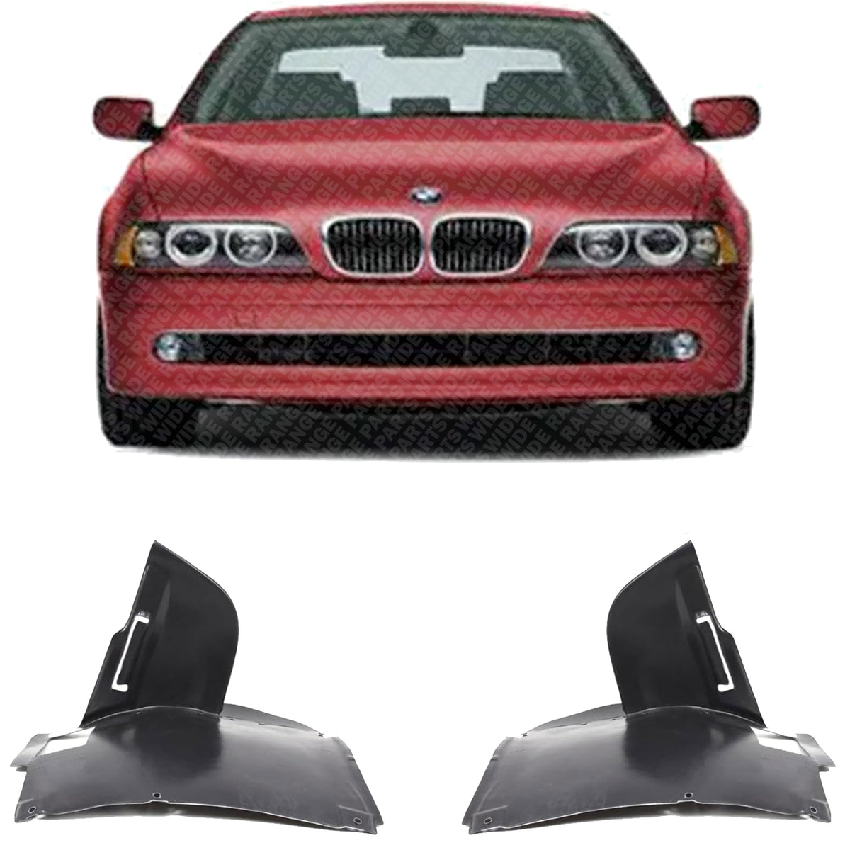 Set of 2 Front Engine Splash Shield Under Cover Plastic Left Driver & Right Passenger Side for 2001-2003 BMW 525i, 2001-2003 530i & More