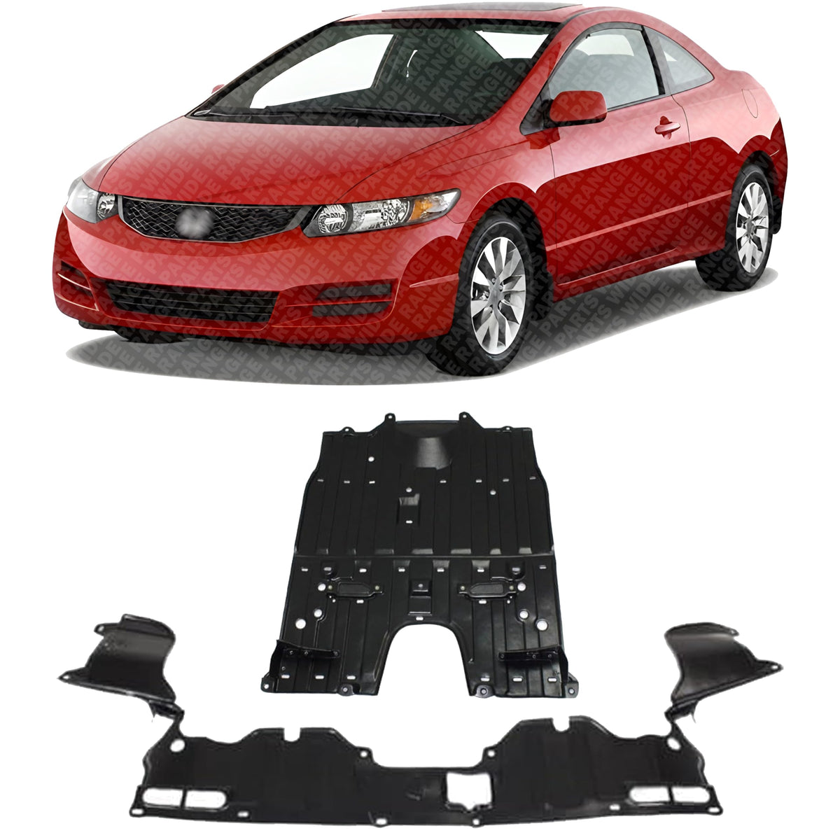 Set of 2 Front Engine Splash Shield Under Cover for 2006-2011 Honda Civic