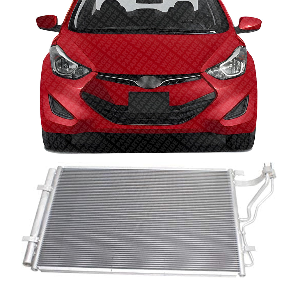 Front A/C Condenser Aluminum Core for 2014-2017 Hyundai Elantra, 2015-2018 Kia Forte & More