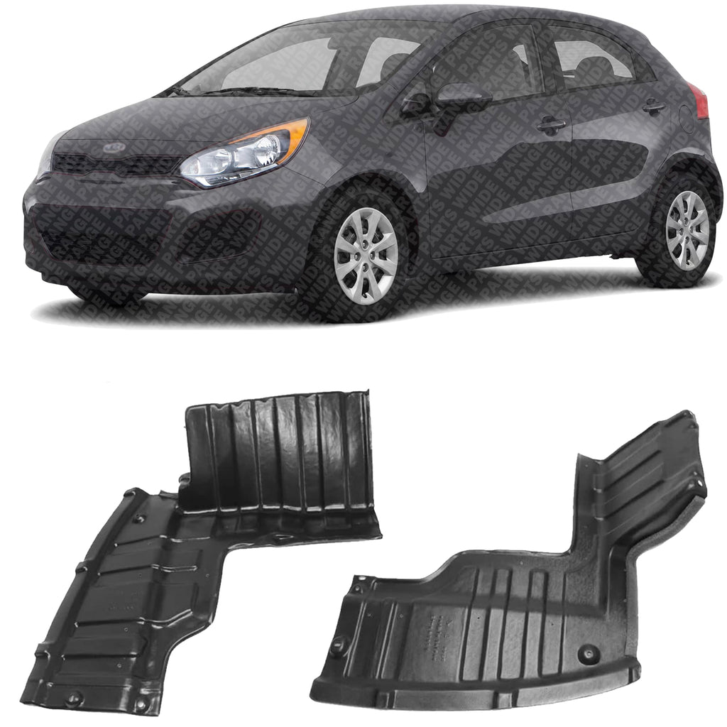 Set of 2 Front Engine Splash Shield Plastic Left Driver & Right Passenger Side for 2012-2013 Kia Rio