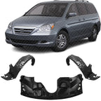 Front Engine Splash Shield + Fender Liner Left Driver & Right Passenger Side for 2005-2007 Honda Odyssey